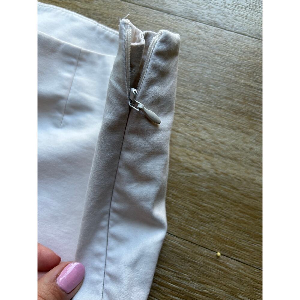 Lafayette 148 New York White Bleecker Cropped Pant Stretch Cotton SideZip luxury - Picture 8 of 16